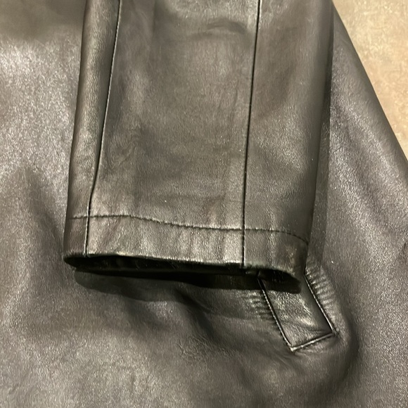 Vintage 90s mossimo long leather coat men’s size large genuine leather - Picture 3 of 14